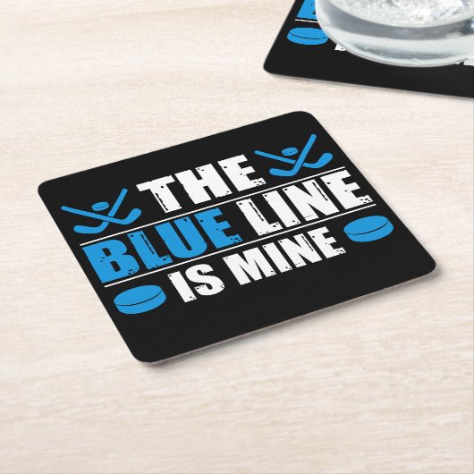 Hockey Blue Line Rechteckiger Pappuntersetzer (angewinkelt)