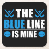 Hockey Blue Line Rechteckiger Pappuntersetzer (Vorderseite)