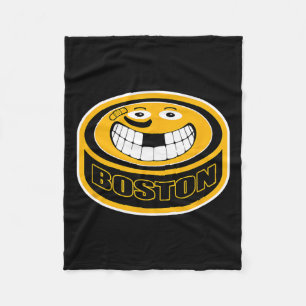 Hockey Boston Mass. Funny Kid Adult Puck Smile Fac Fleecedecke
