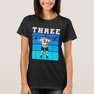 Hockey Boy 3. Geburtstag Drei Eis-Hockey-Geburtsta T-Shirt