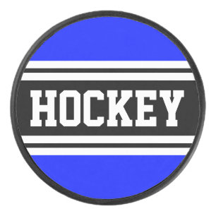 HOCKEY Bright Blue Schwarz-weiß Racing Streifen Eishockey Puck