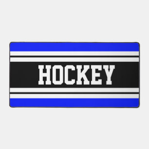 HOCKEY Bright Blue Schwarz-weiß Racing Streifen Schreibtischunterlage