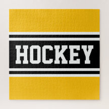 HOCKEY Bright Yellow Schwarz-weiß Racing Streifen