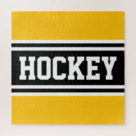 HOCKEY Bright Yellow Schwarz-weiß Racing Streifen Puzzle