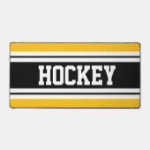 HOCKEY Bright Yellow Schwarz-weiß Racing Streifen Schreibtischunterlage (Vorderseite)
