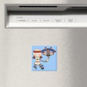 HOCKEY - Brünette Girl Tshirts und Geschenke Magnet (In Situ (Geschirrspüler))