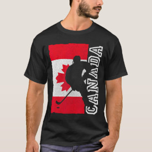 Hockey Canadian Patriotic Flag T-Shirt