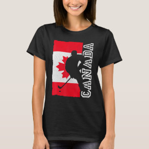 Hockey Canadian Patriotic Flag T-Shirt