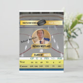 Hockey Card W/ Stats Grad Einladungen - Gold (Stehend Vorderseite)