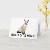 Hockey Cat Pissed Karte (Gelbe Blume)