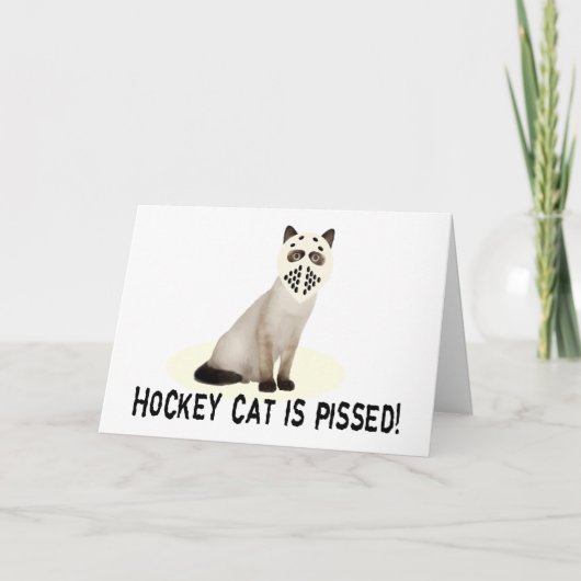 Hockey Cat Pissed Karte (Vorderseite)