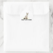 Hockey Cat Pissed Runder Aufkleber (Tasche)