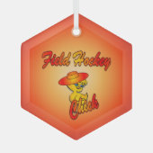 Hockey-Chick #5 Ornament Aus Glas (Vorderseite)
