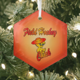 Hockey-Chick #5 Ornament Aus Glas