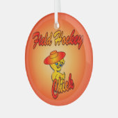 Hockey-Chick #5 Ornament Aus Glas (Vorderseite links)