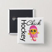 Hockey Chick Button (Vorne & Hinten)
