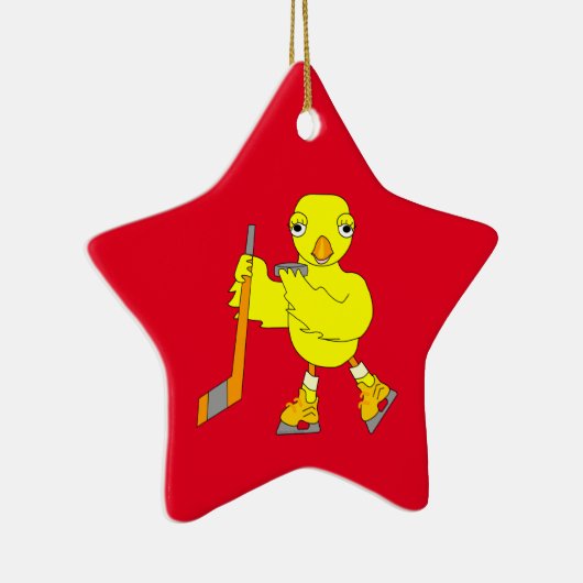 Hockey Chick Keramik Ornament (Rechts)