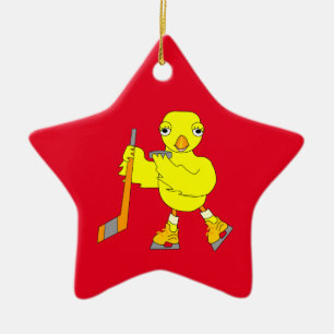 Hockey Chick Keramik Ornament