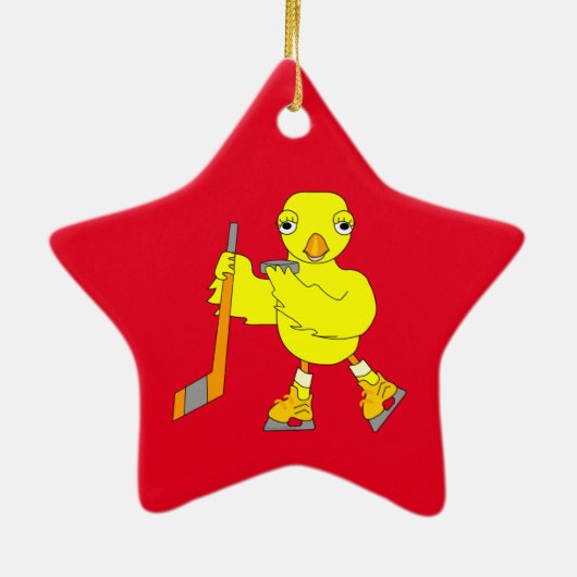 Hockey Chick Keramik Ornament (Hinten)