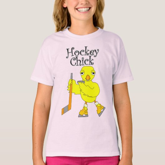 Hockey Chick-Text T-Shirt (Vorderseite)
