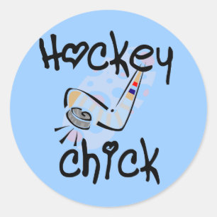 Hockey Chick Tshirts und Geschenke Runder Aufkleber