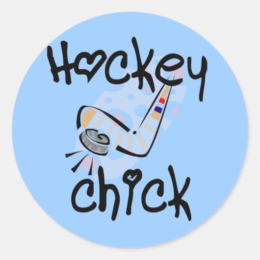 Hockey Chick Tshirts und Geschenke Runder Aufkleber (Vorderseite)