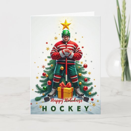 Hockey Christmas Card Karte (Vorderseite)