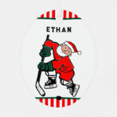 Hockey Christmas Collectible Ornament Aus Metall (Rückseite)