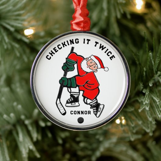 Hockey Christmas Collectible Ornament Aus Metall (Baum)