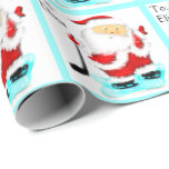 Hockey Christmas Geschenkpapier<br><div class="desc">Spaß Hockey-GIFrap für den Urlaub leicht personalisieren. Text bearbeiten,  um Namen hinzuzufügen.</div>