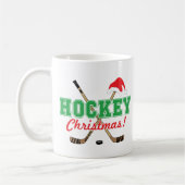 Hockey Christmas Hockey Sticks Weihnachtsmannmütze Kaffeetasse (Links)
