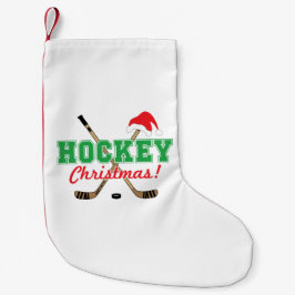 Hockey Christmas Hockey Sticks Weihnachtsmannmütze Kleiner Weihnachtsstrumpf