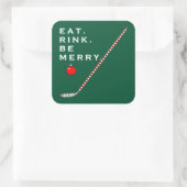 Hockey Christmas Holiday Square Sticker (Tasche)