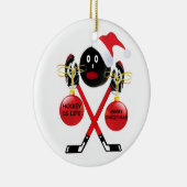 Hockey Christmas Keramikornament (Rechts)