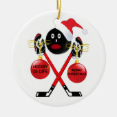 Hockey Christmas Keramikornament (Vorne)