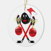 Hockey Christmas Keramikornament (Links)