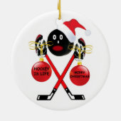 Hockey Christmas Keramikornament (Hinten)