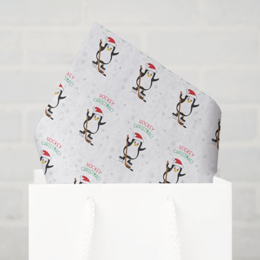 Hockey Christmas Penguin Seidenpapier (Geschenktüte)