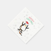Hockey Christmas Penguin Serviette (Ecke)