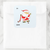 Hockey Christmas Quadratischer Aufkleber (Tasche)