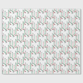 Hockey Christmas Red & Green Hockey Sticks Geschenkpapier (Flach)
