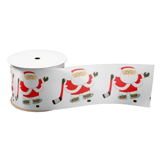 Hockey Christmas Satin Ribbon Satinband (Spule)