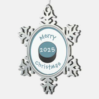 #hockey Christmas tree decoration Schneeflocken Zinn-Ornament