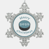 #hockey Christmas tree decoration Schneeflocken Zinn-Ornament (Vorderseite)