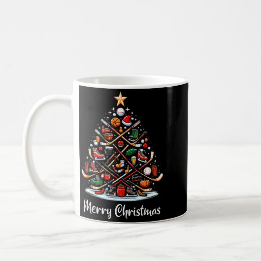 Hockey Christmas Tree Lights Funny Hockey Player X Kaffeetasse (Links)