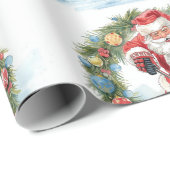 Hockey Christmas with Santa Claus Geschenkpapier (Rolleneckpunkt)