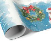 Hockey Christmas with Santa Claus Geschenkpapier (Rolleneckpunkt)