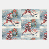 Hockey Christmas with Santa Claus Geschenkpapier Set (Vorderseite 2)