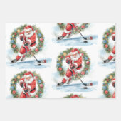 Hockey Christmas with Santa Claus Geschenkpapier Set (Vorderseite 3)