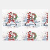 Hockey Christmas with Santa Claus Geschenkpapier Set (Vorderseite 2)